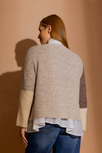 Taupe Recycled Yarn Fluffy Cardigan Taupe S