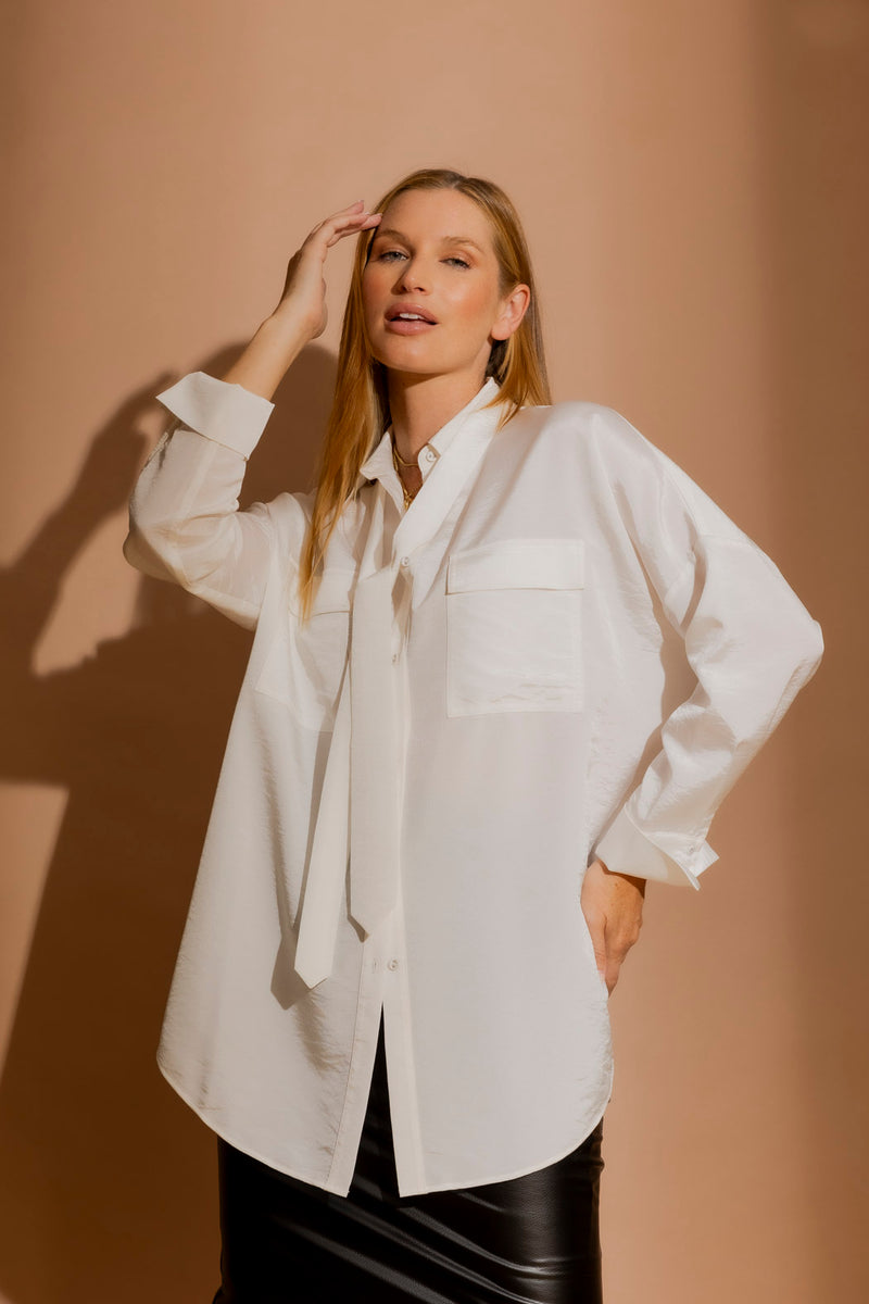 White Shot Silky Blake Shirt