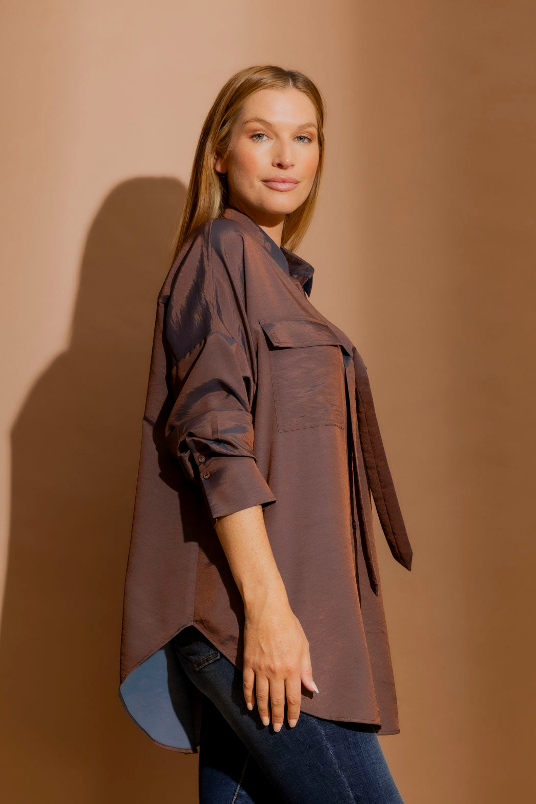 Plum Shot Silky Blake Shirt