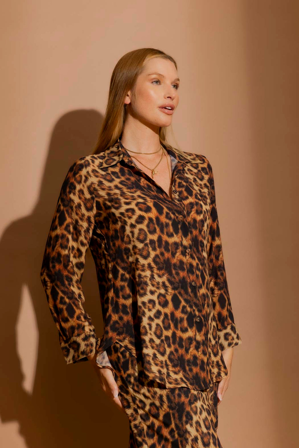 Tan Leopard Asana Shirt Tan Leopard
