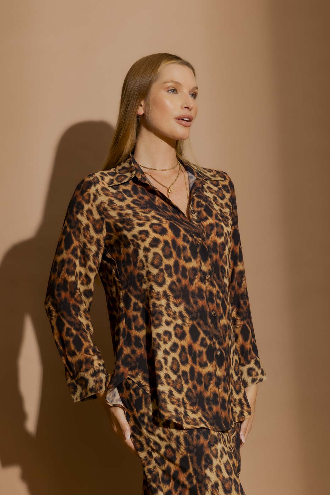 Tan Leopard Asana Shirt Tan Leopard