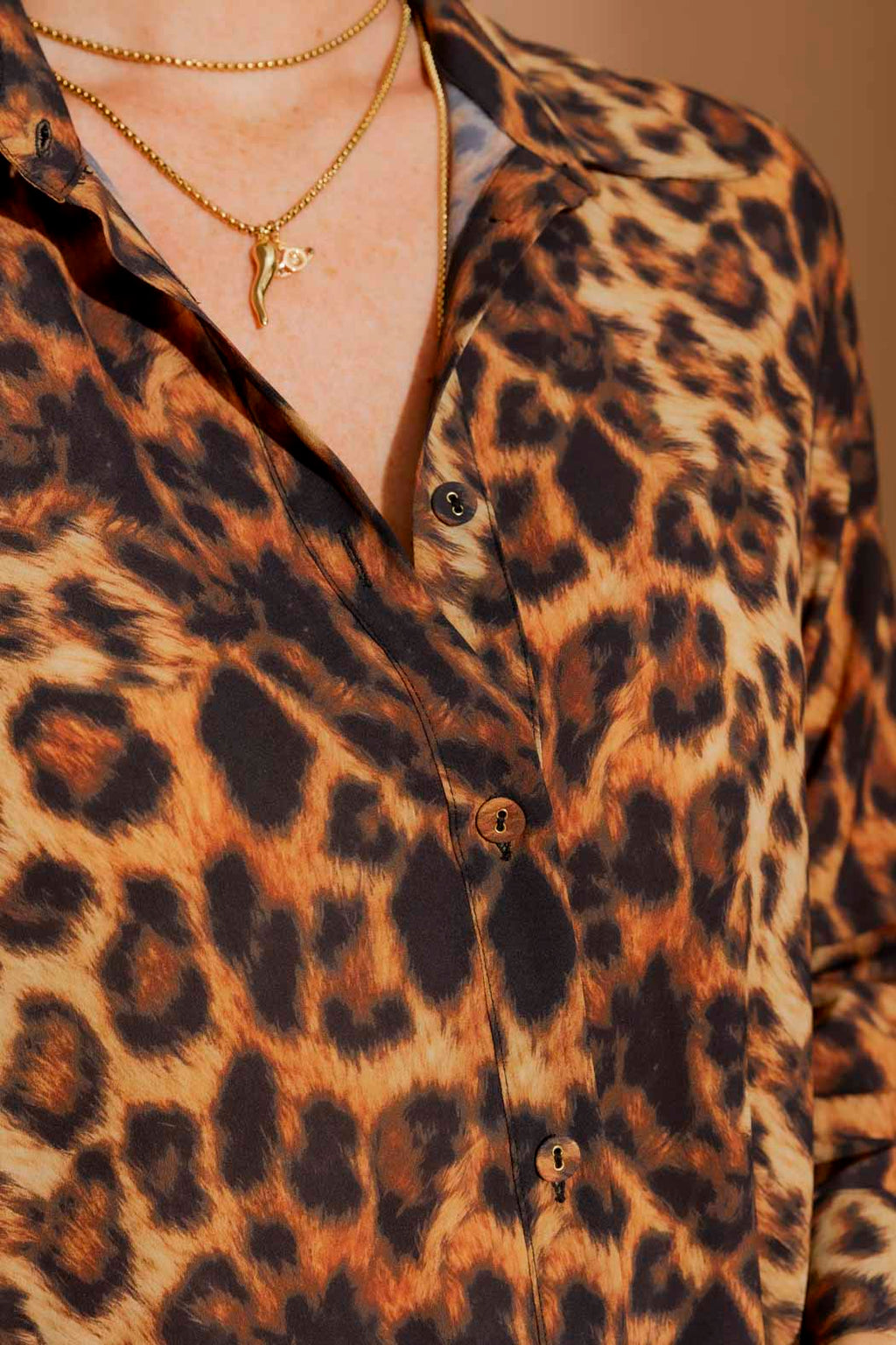 Tan Leopard Asana Shirt Tan Leopard