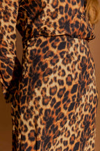Tan Leopard Bias Skirt Tan Leopard