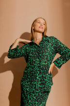 Green Leopard Asana Shirt Green Leopard