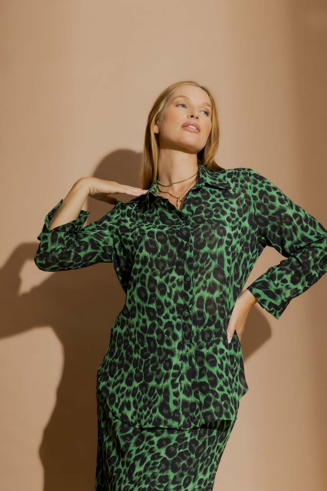 Green Leopard Asana Shirt Green Leopard