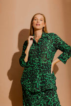 Green Leopard Asana Shirt Green Leopard