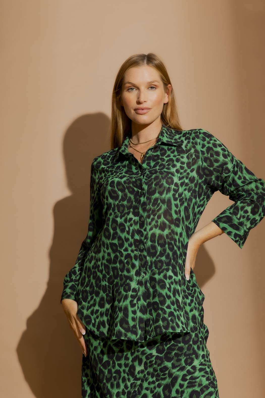 Green Leopard Asana Shirt Green Leopard