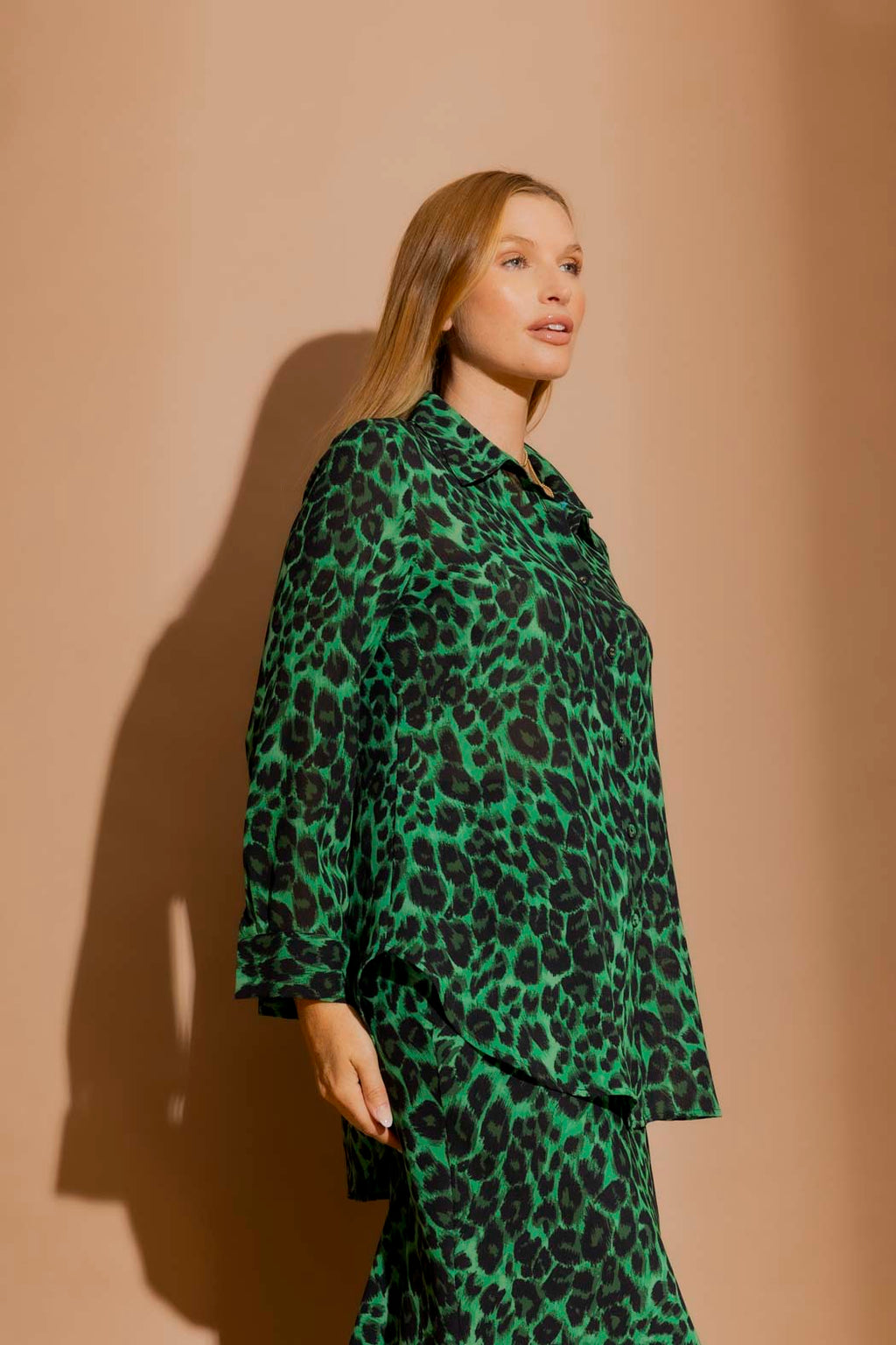 Green Leopard Asana Shirt Green Leopard