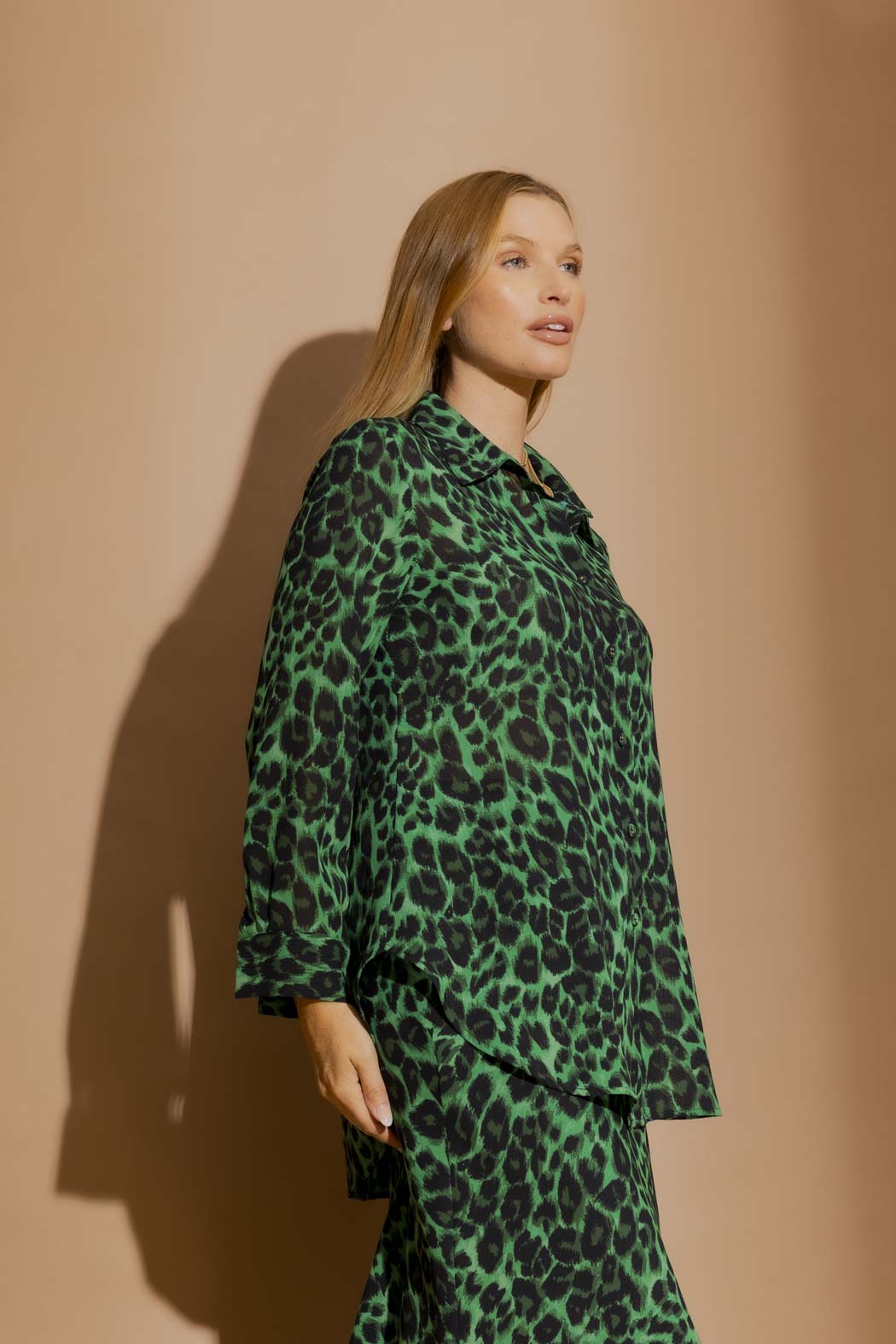 Green Leopard Asana Shirt Green Leopard