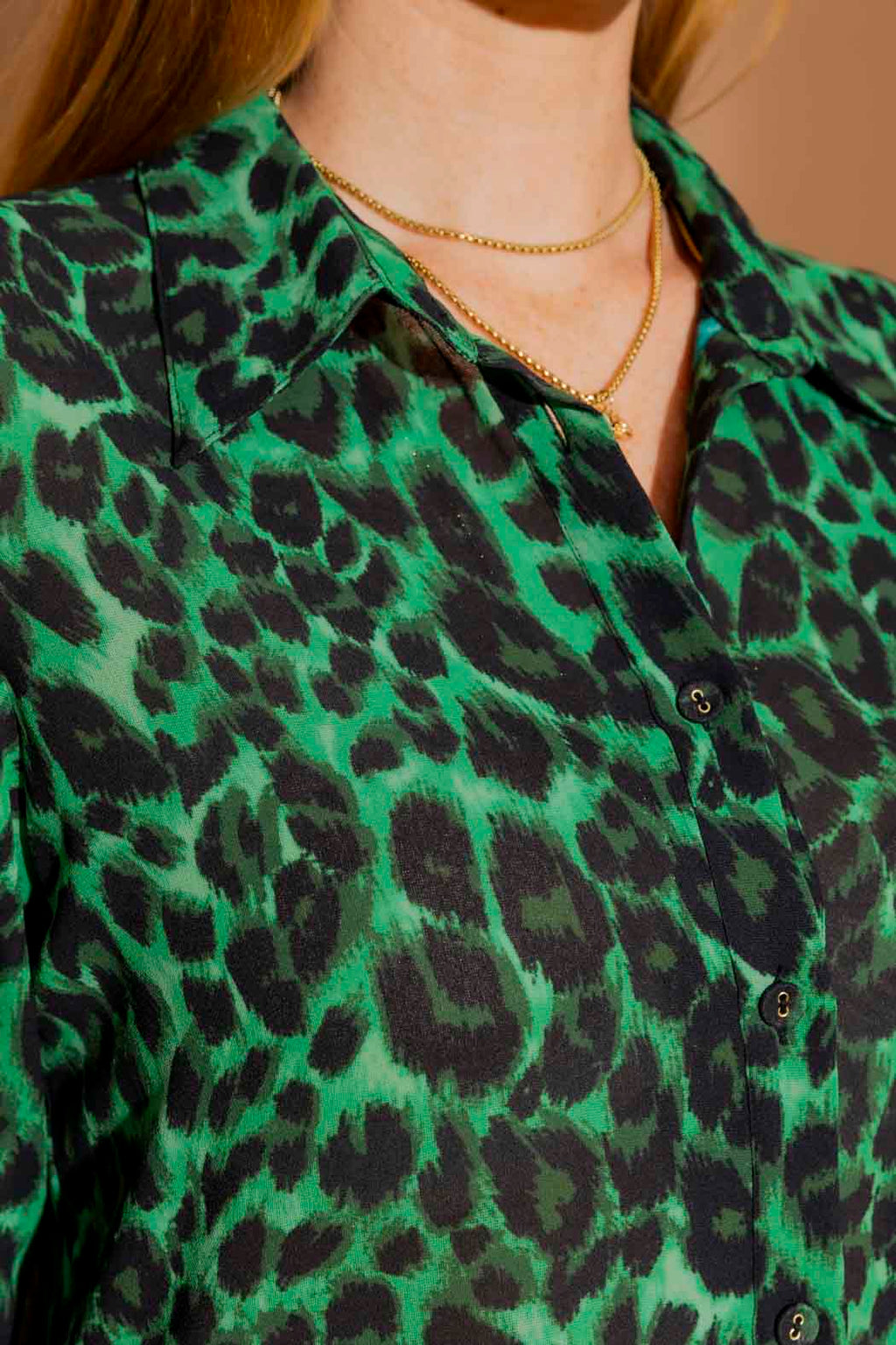 Green Leopard Asana Shirt Green Leopard