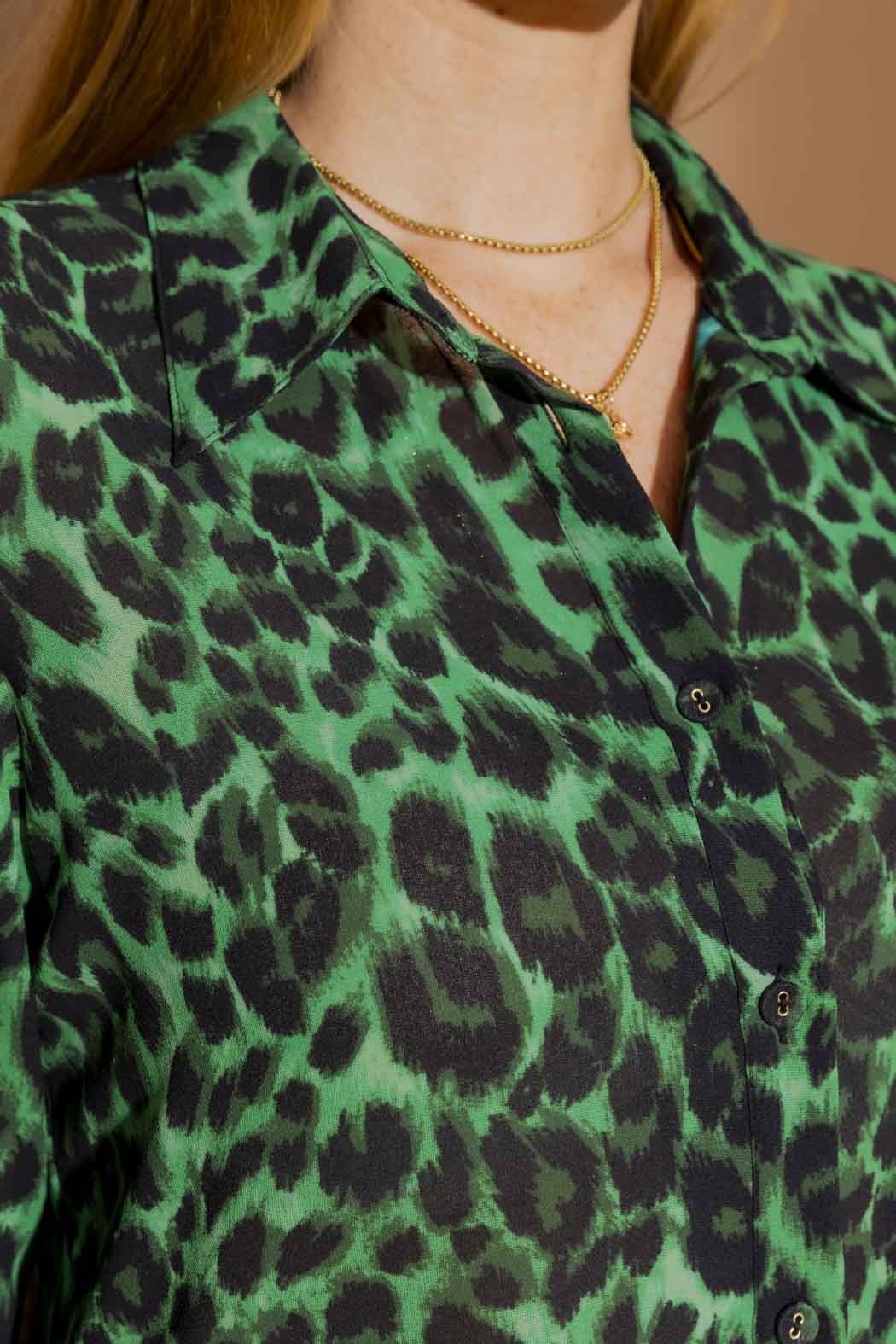 Green Leopard Asana Shirt Green Leopard