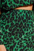 Green Leopard Bias Skirt Green Leopard