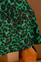 Green Leopard Bias Skirt Green Leopard