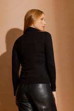 Black Fine Knit Roll Neck Jumper Black S