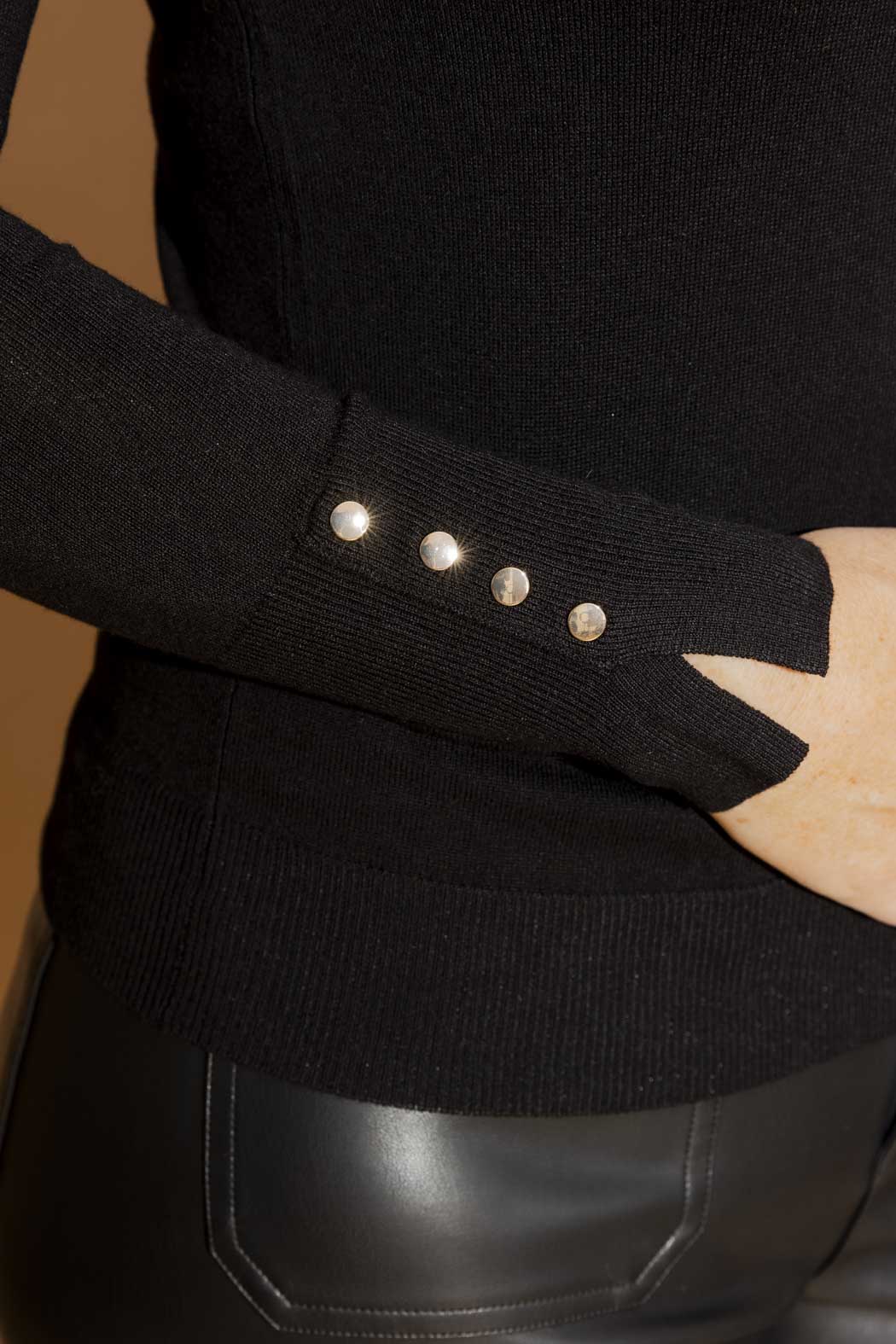 Black Fine Knit Roll Neck Jumper Black S