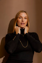 Black Fine Knit Roll Neck Jumper Black S