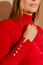 Red Fine Knit Roll Neck Jumper Red S