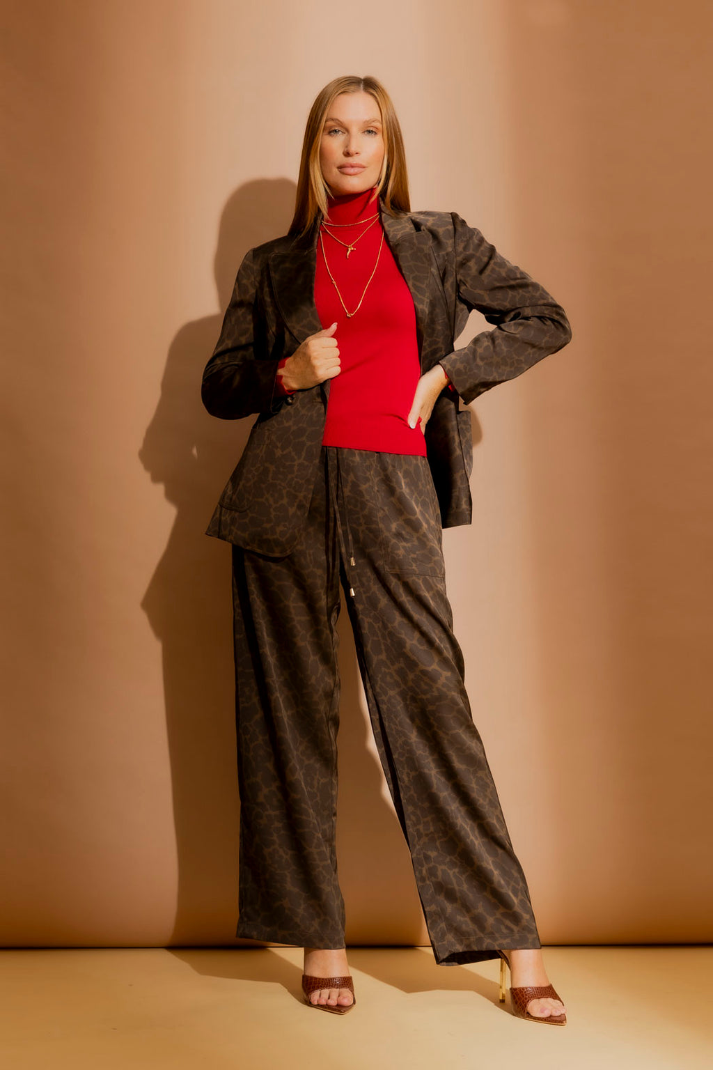 Red Fine Knit Roll Neck Jumper Red S