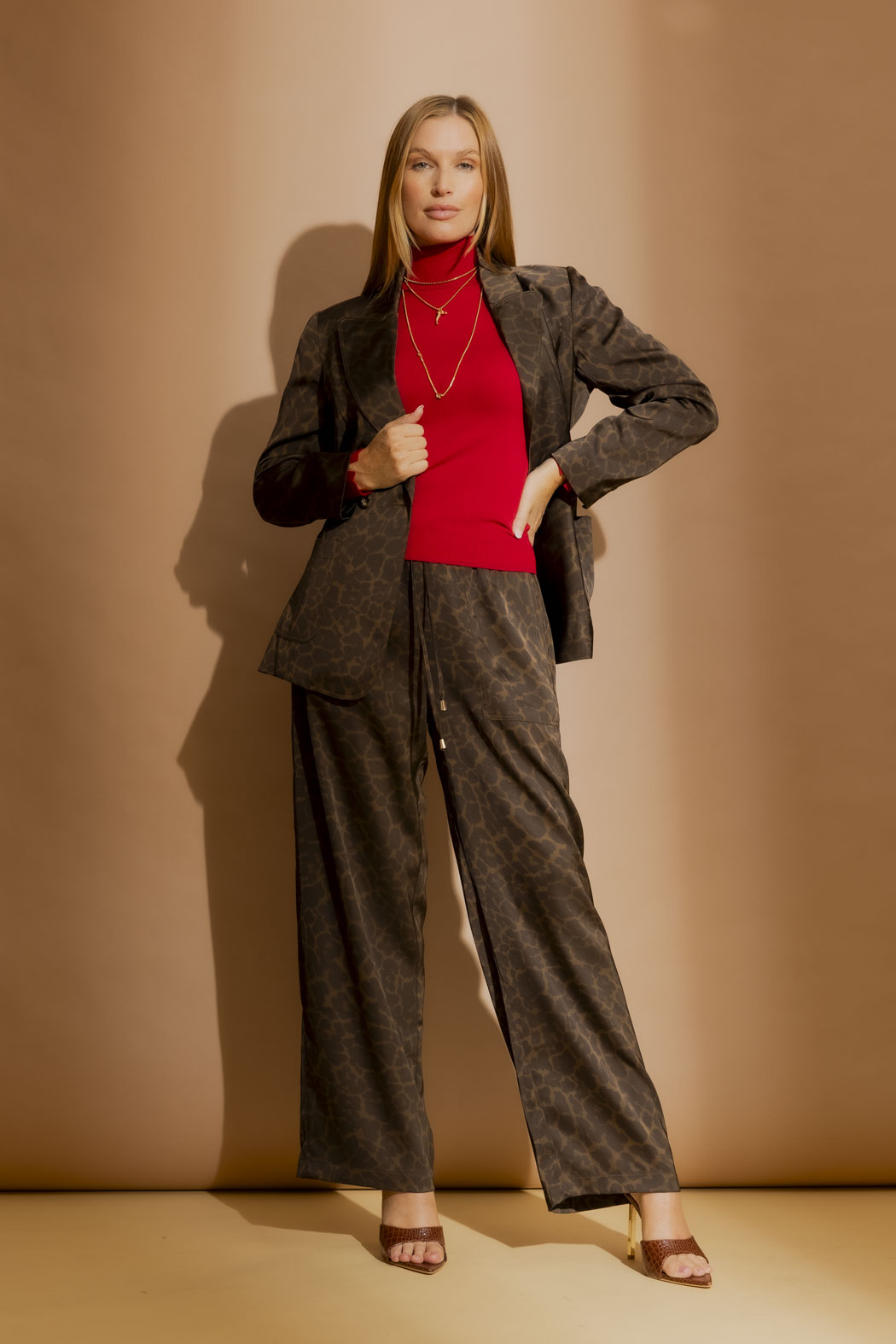 Red Fine Knit Roll Neck Jumper Red S