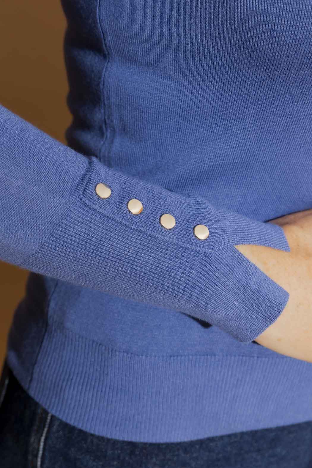 Cornflower Fine Knit Roll Neck Jumper Cornflower S