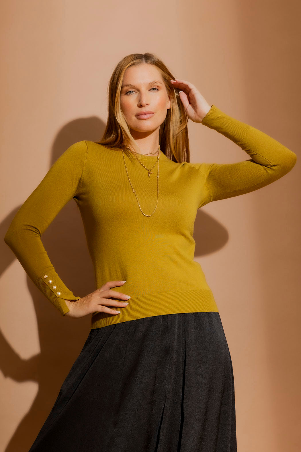 Chartreuse Fine Knit Crew Jumper Chartreuse S