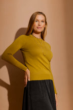 Chartreuse Fine Knit Crew Jumper Chartreuse S