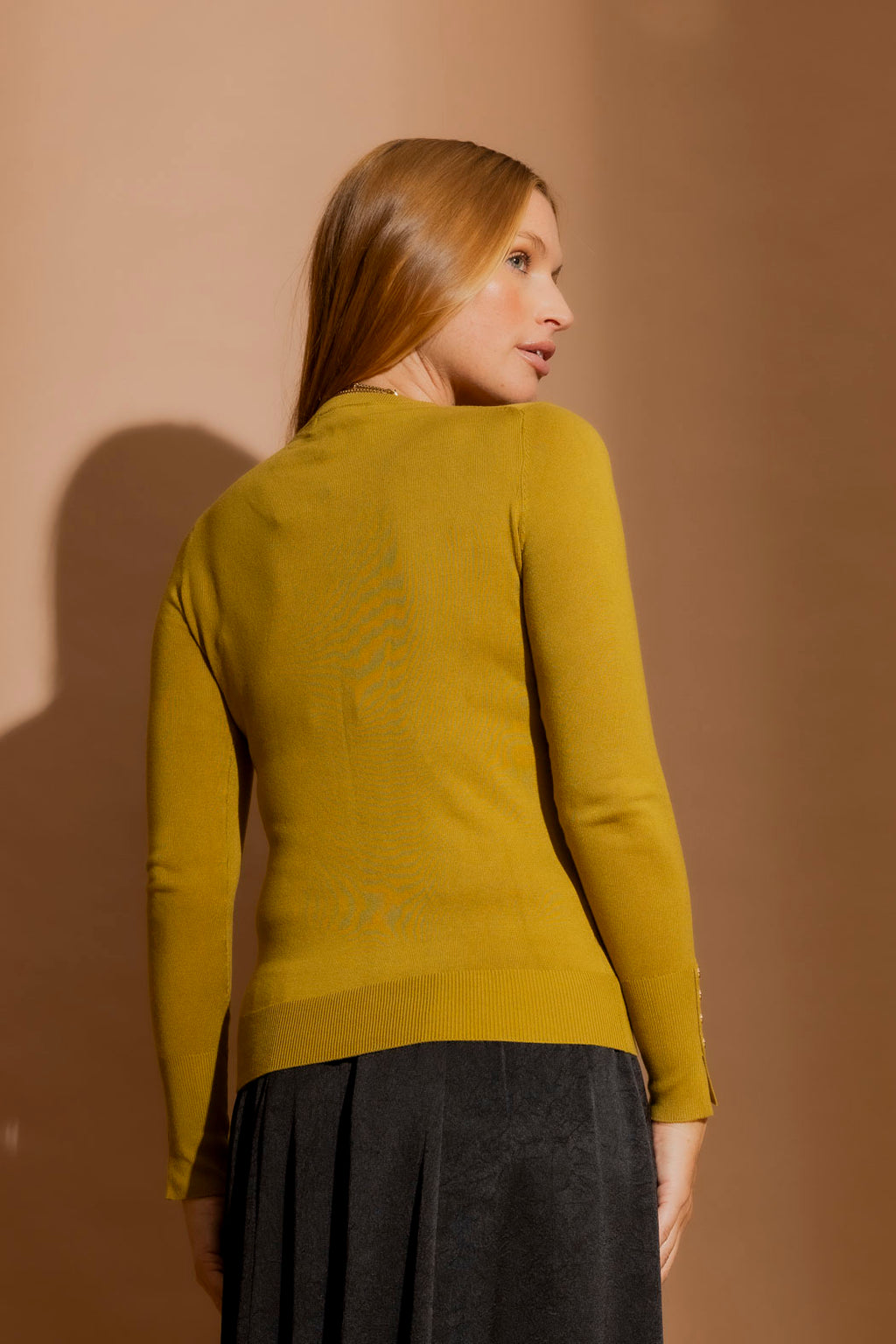 Chartreuse Fine Knit Crew Jumper Chartreuse S