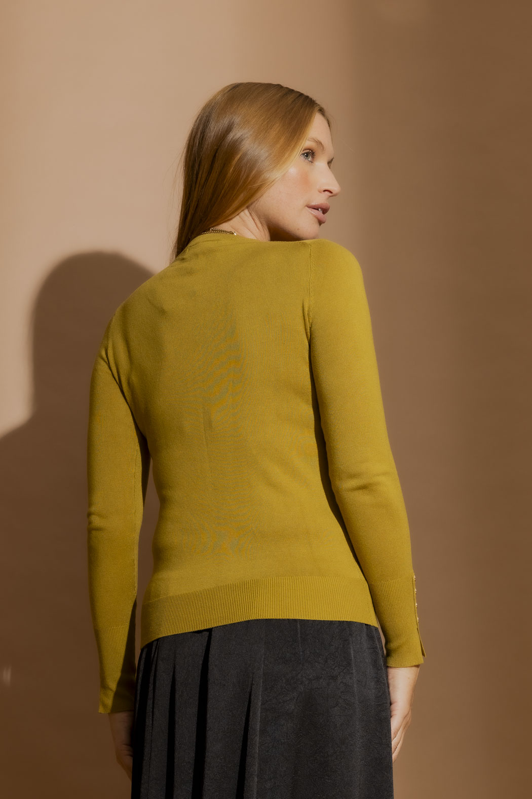 Chartreuse Fine Knit Crew Jumper Chartreuse S