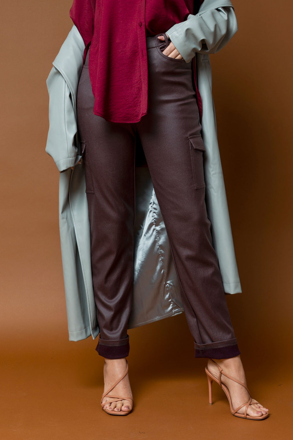 Plum Waxed Cargo Pant