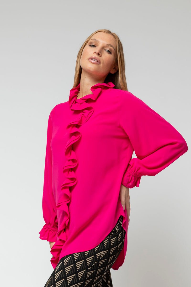 Pink Double Frill Blouse