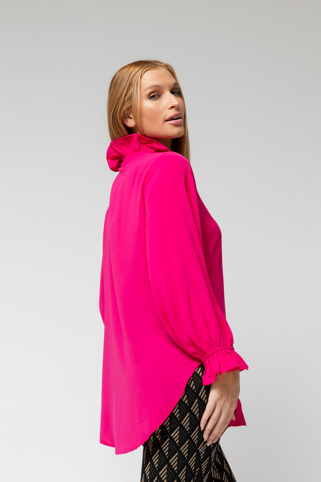 Pink Double Frill Blouse