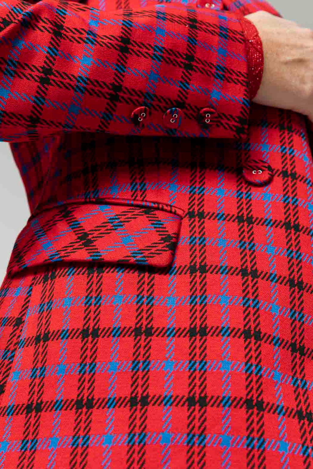 Red Ponte Check Sisca Blazer