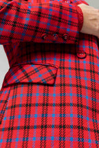 Red Ponte Check Sisca Blazer