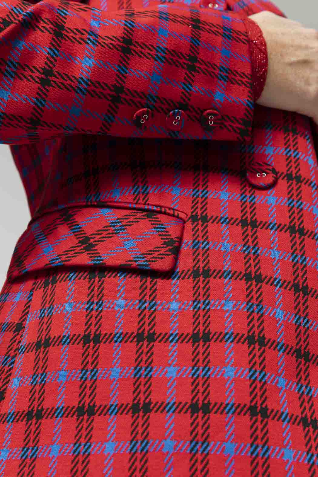 Red Ponte Check Sisca Blazer
