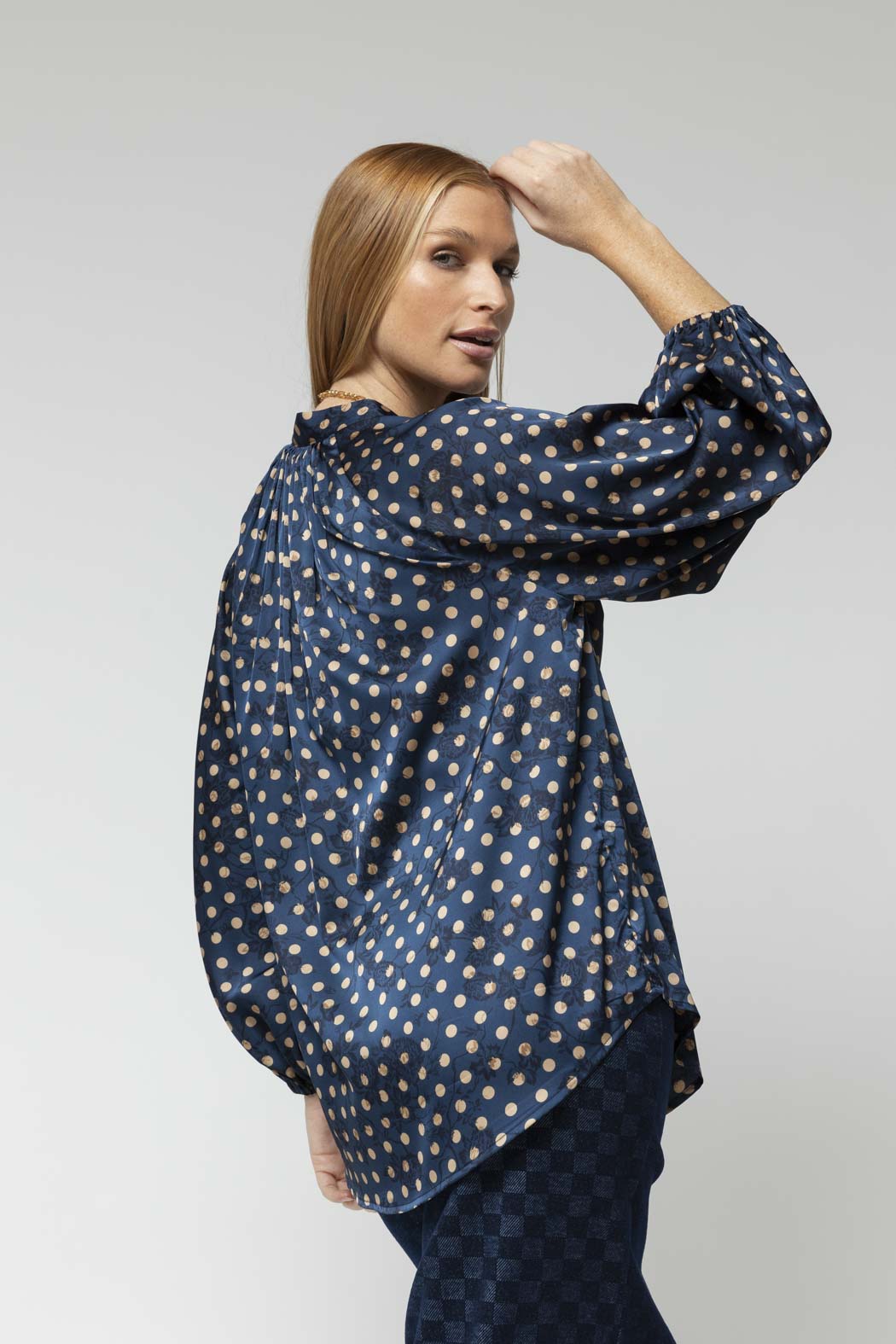 Navy Spot Bailey Blouse