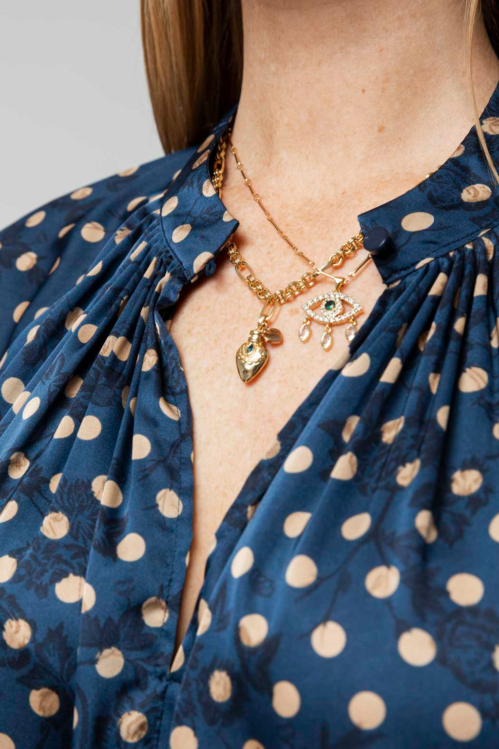 Navy Spot Bailey Blouse