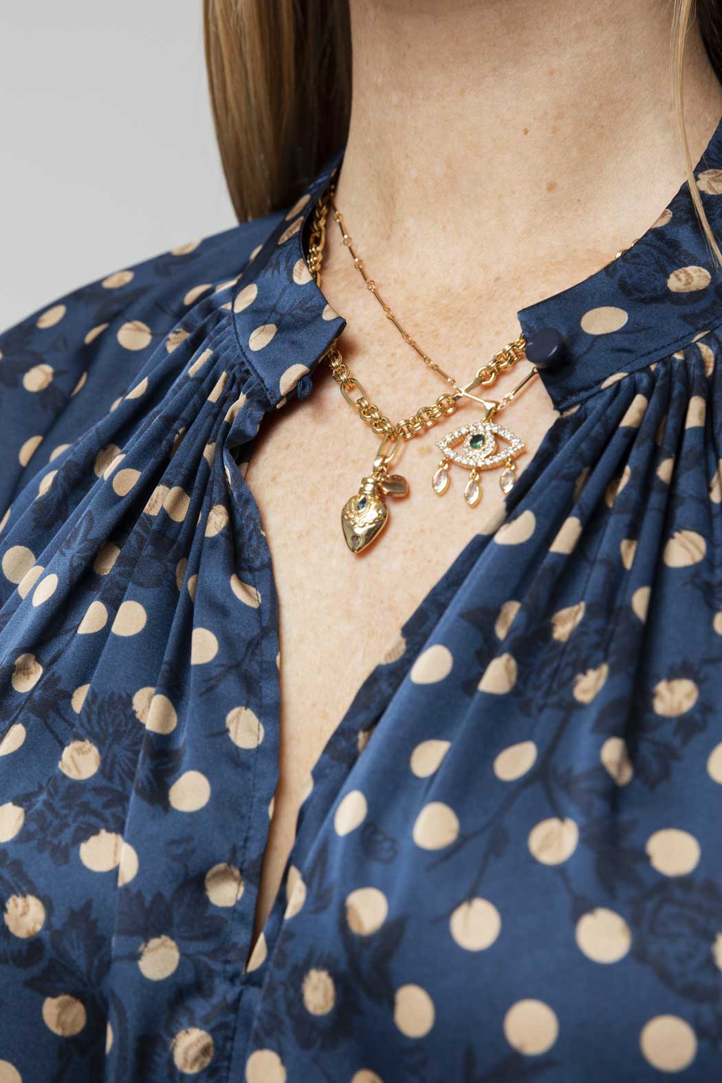 Navy Spot Bailey Blouse