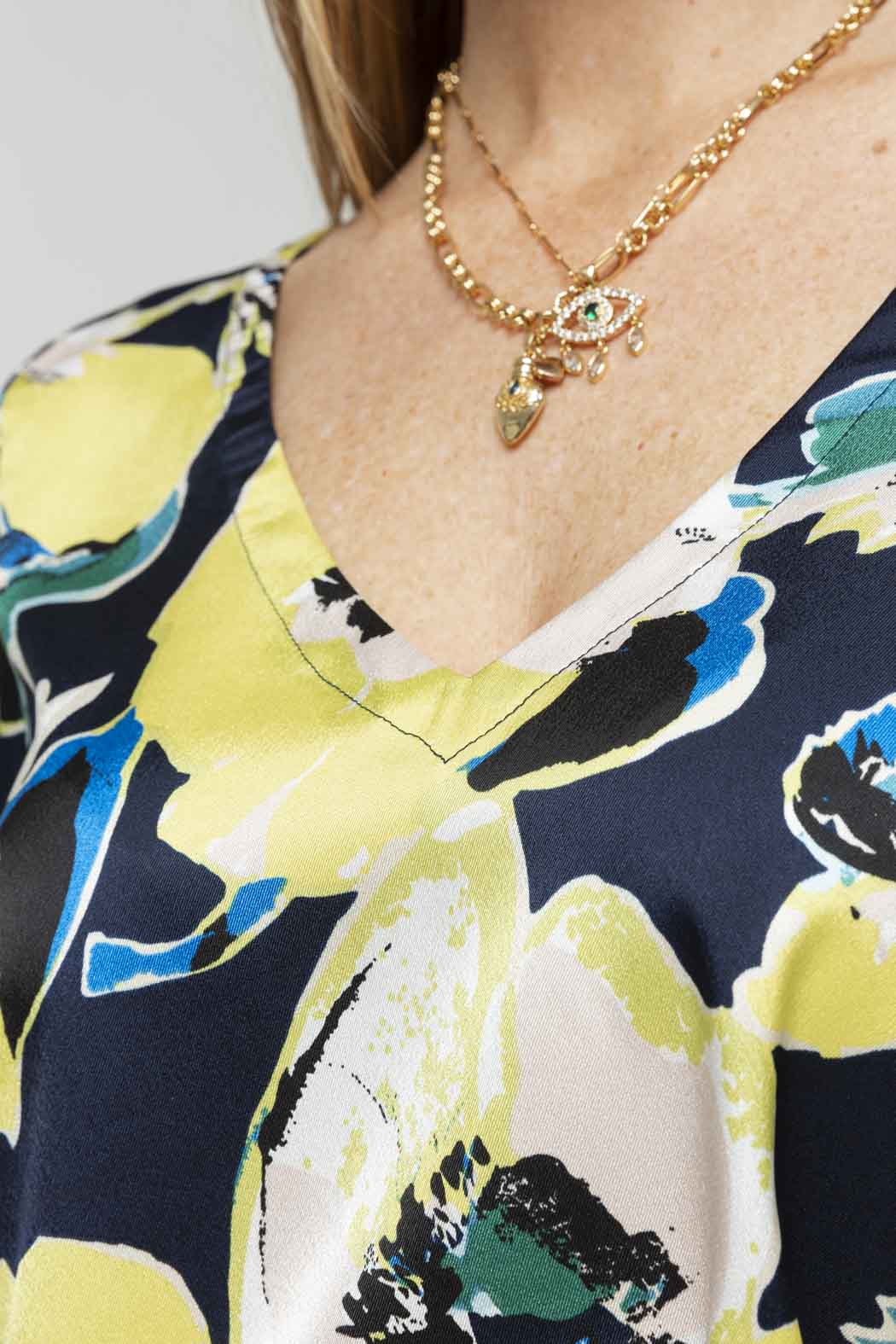 Floral Ruby Silky Blouse