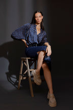 Navy Spot Bailey Blouse