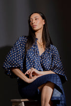 Navy Spot Bailey Blouse