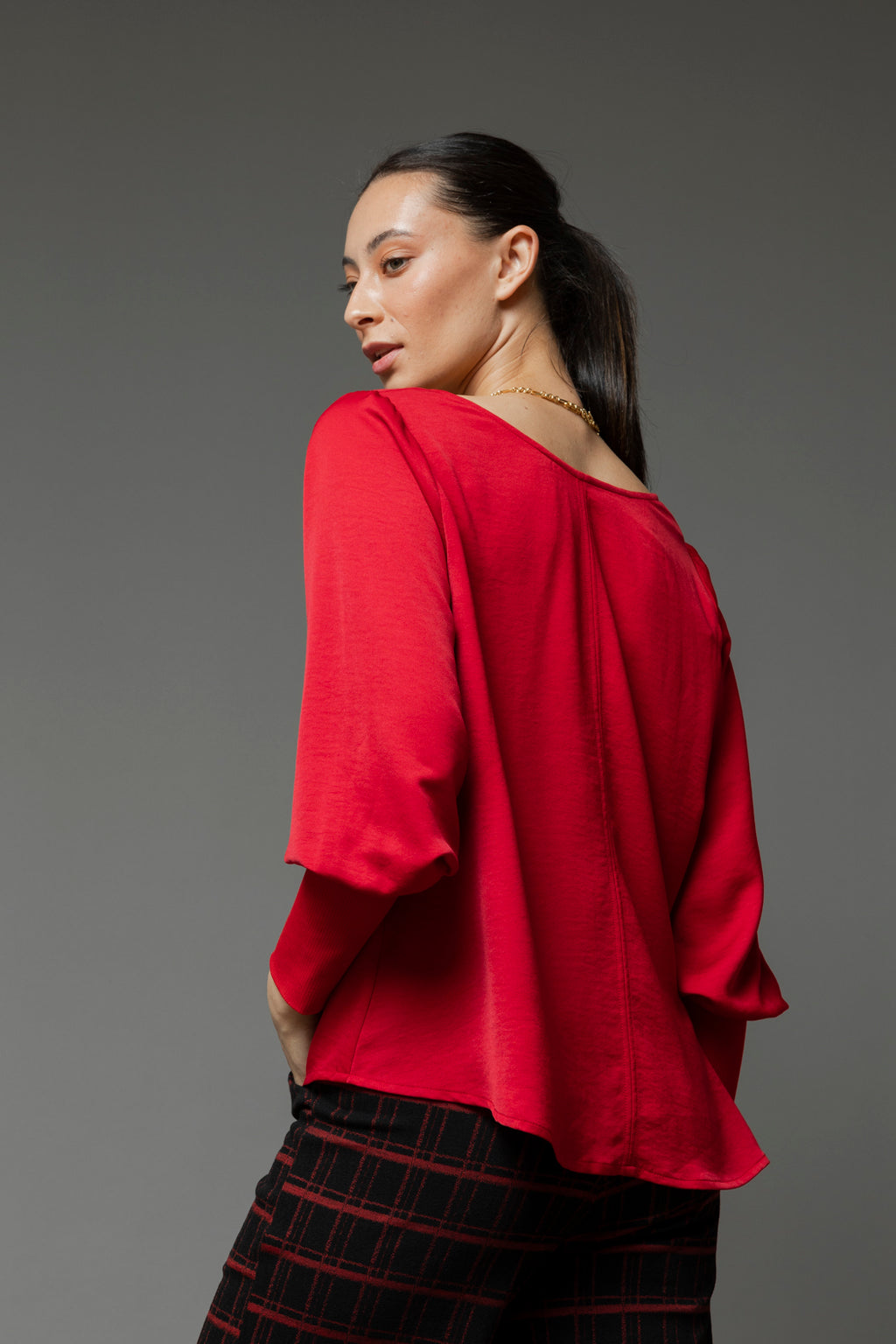 Red Reversible Silky Top