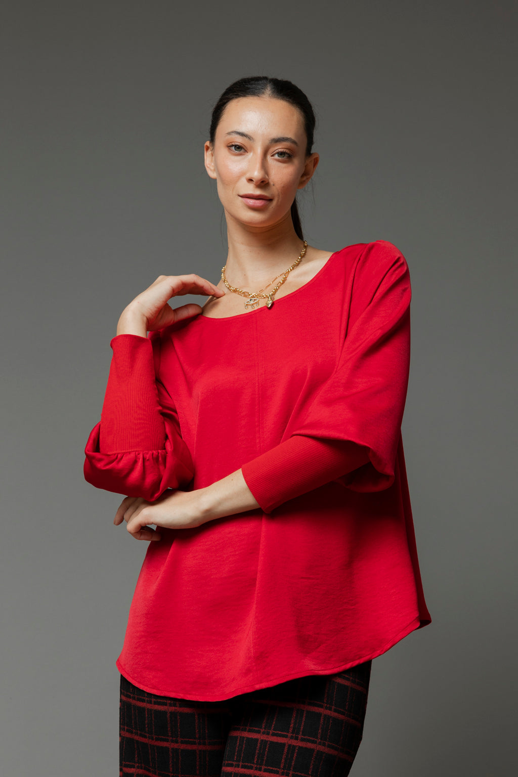 Red Reversible Silky Top