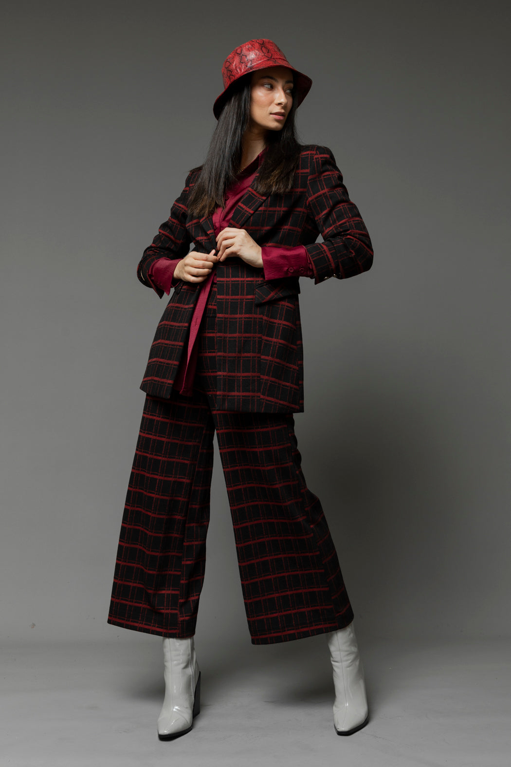 Black Red Ponte Jet Culotte