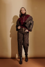 Burgundy Fine Knit Roll Neck Burgundy S