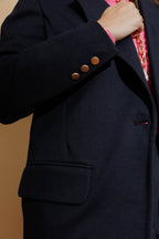 Navy Lux Natural Blend Boyfriend Blazer