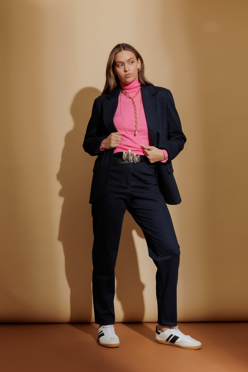 Navy Lux Natural Blend Classic Pant