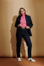 Navy Lux Natural Blend Boyfriend Blazer