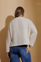 Ivory Fluffy Knit Cardi