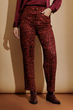 Red Animal Suede Barrel Pant Red Animal