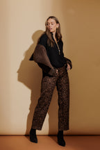 Brown Animal Suede Barrel Pant Brown Animal